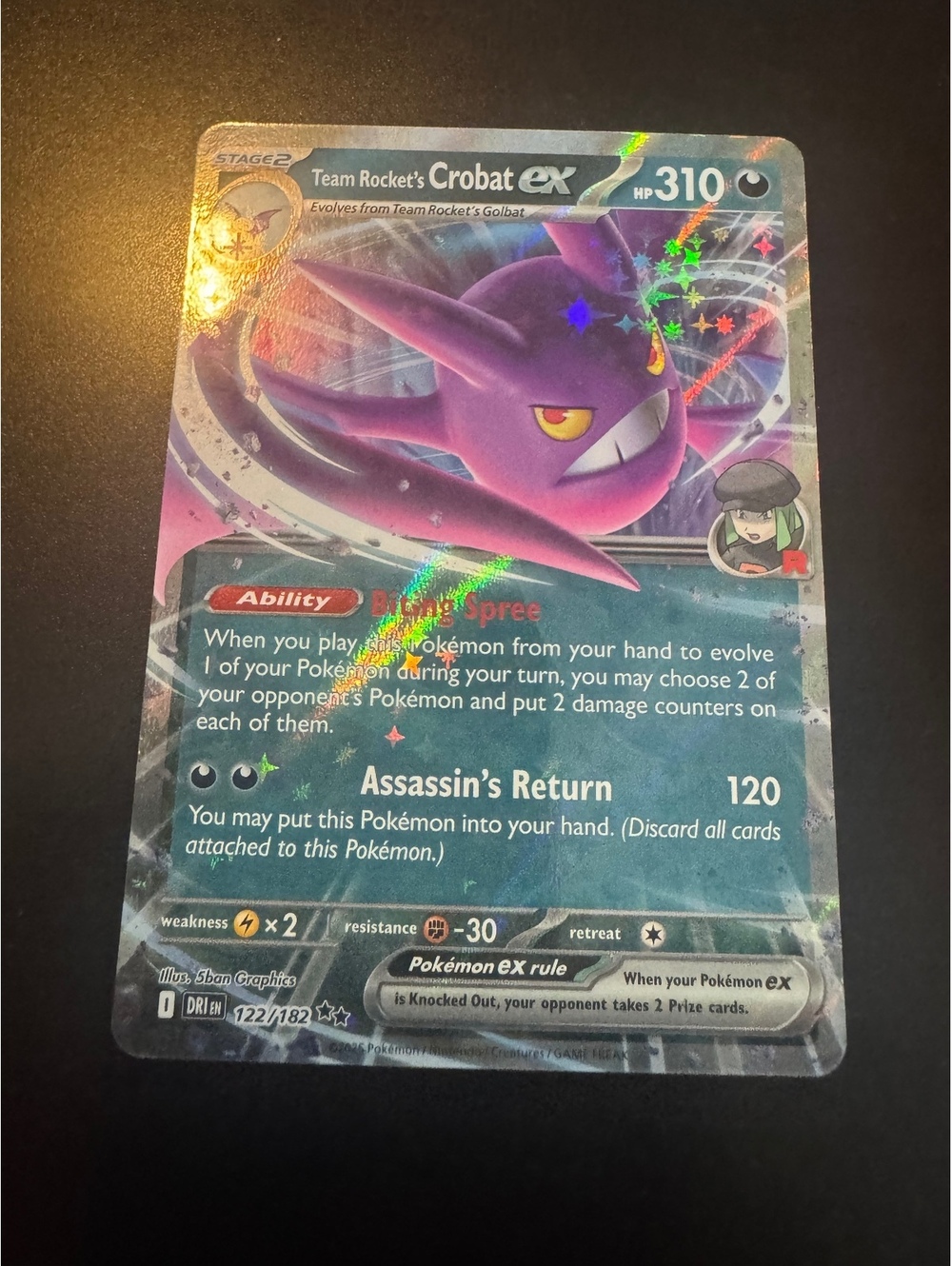 Team Rocket's Crobat ex 122/182 Arbok ex Lot